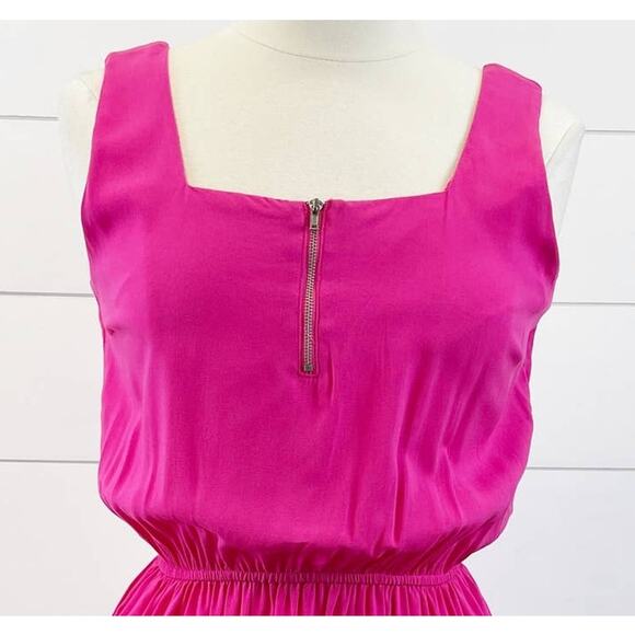 NEW Cloud & Sky Womens M Vibrant Bright Pink Mini Dress Square Neck Summer - Picture 3 of 10